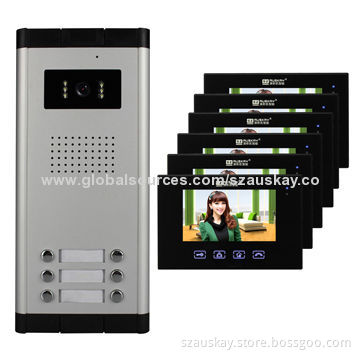 Video Intercom Systems with IR Night Vision, Outdoor Camera and 7-inch TFT Indoor Monitor